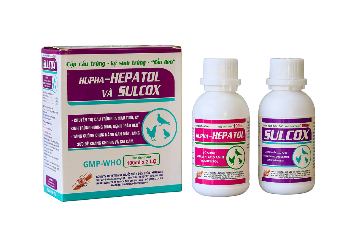 Cặp đôi HUPHA-HEPATOL-SULCOX 100ml